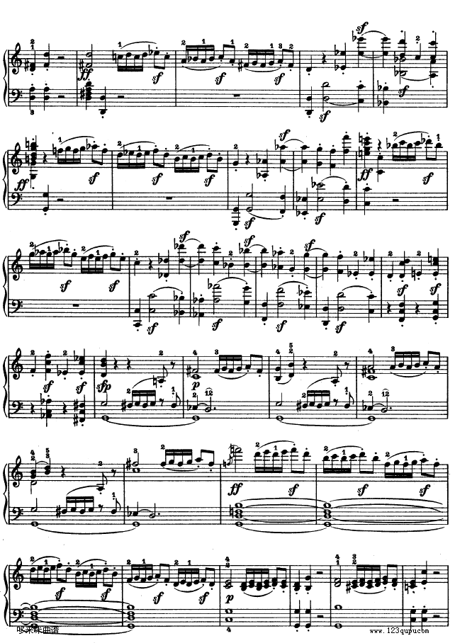 第三钢琴奏鸣曲 -Op.2 No.3-贝多芬钢琴曲谱（图5）
