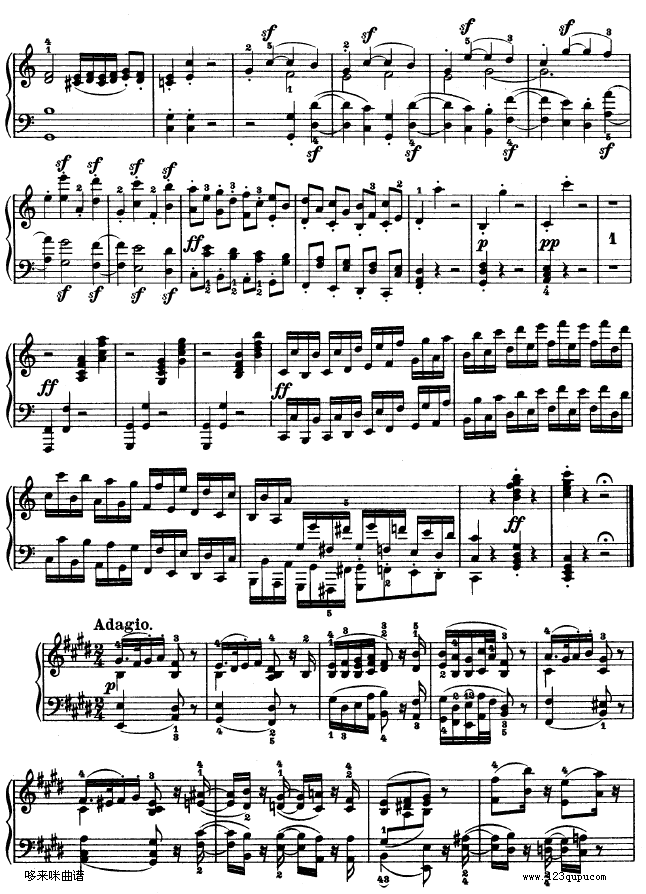 第三钢琴奏鸣曲 -Op.2 No.3-贝多芬钢琴曲谱（图10）