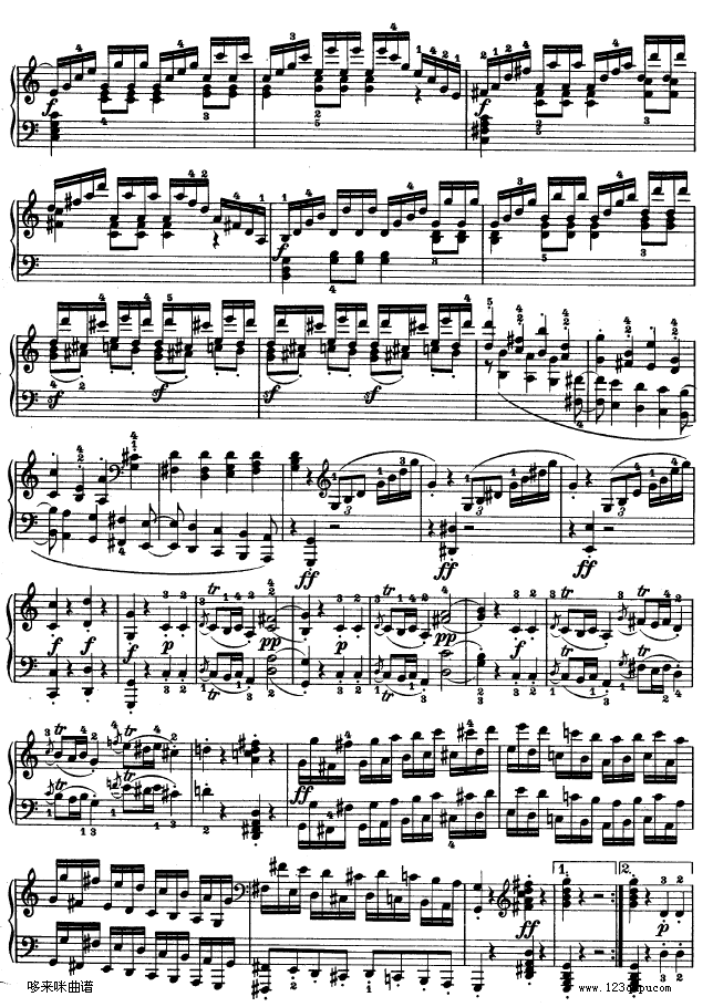 第三钢琴奏鸣曲 -Op.2 No.3-贝多芬钢琴曲谱（图3）