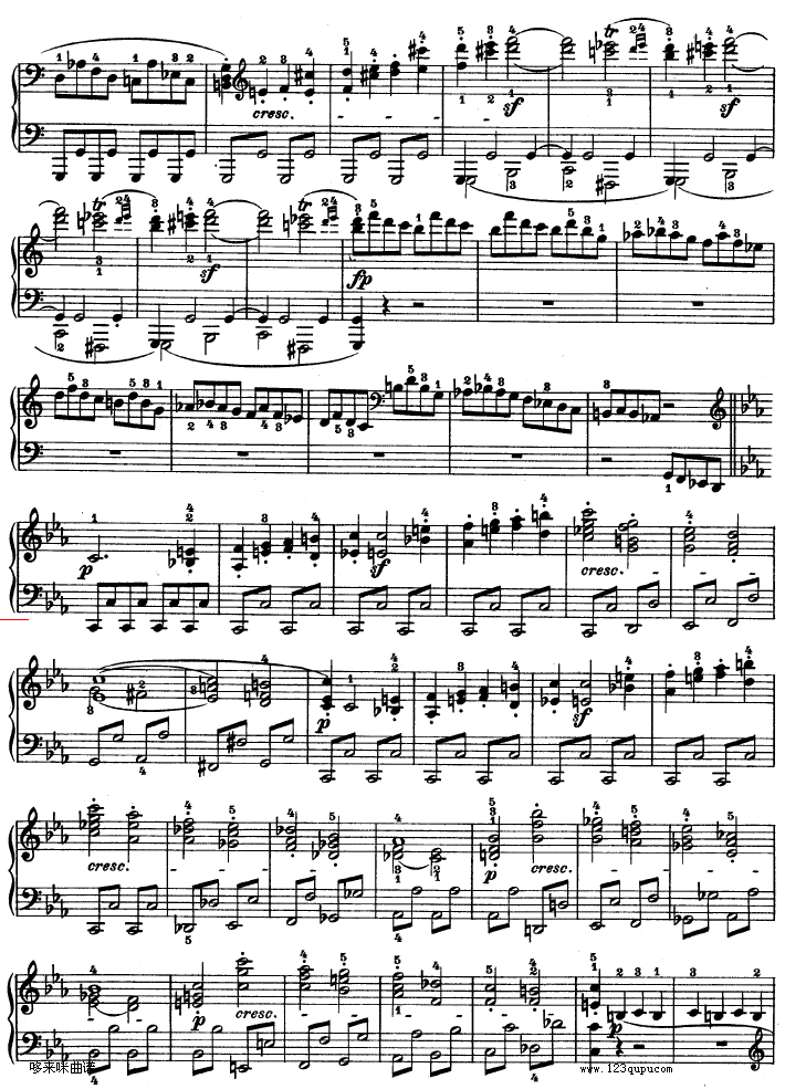 C小调第八琴奏鸣曲（悲怆）Op—13-贝多芬钢琴曲谱（图6）