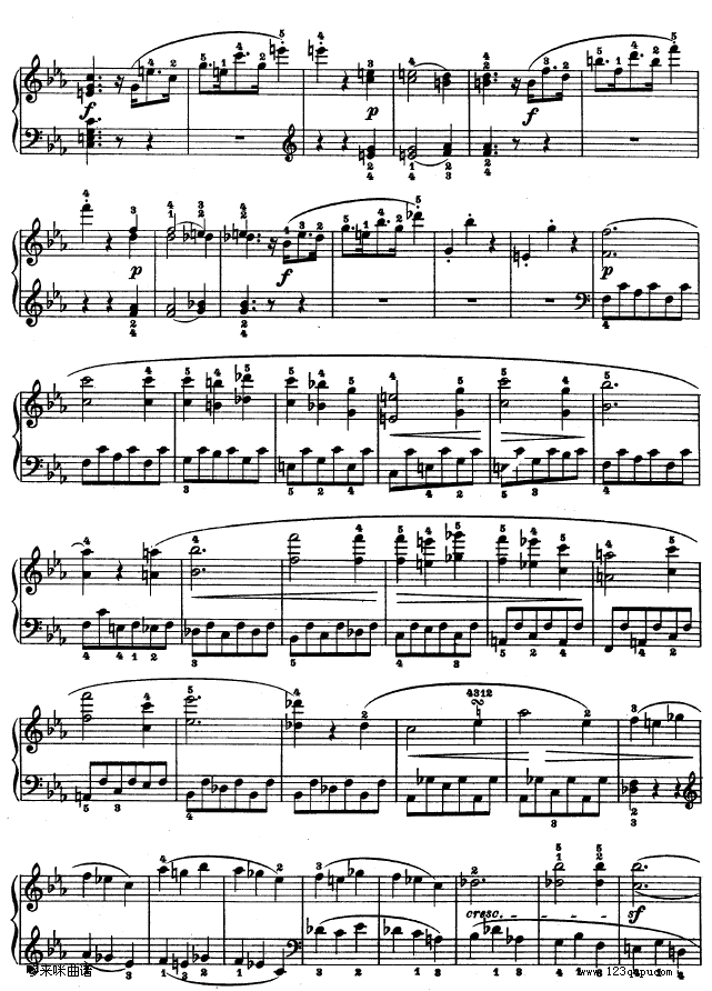 C小调第五钢琴奏鸣曲 - Op. 10—1-贝多芬钢琴曲谱（图3）