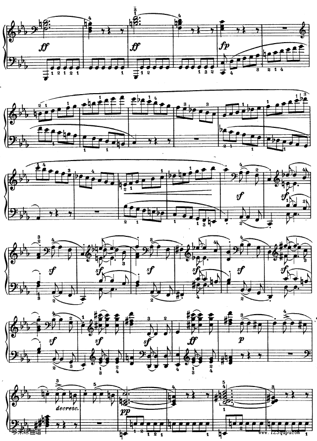 降E大调第四钢琴奏鸣曲-Op.7-贝多芬钢琴曲谱（图5）