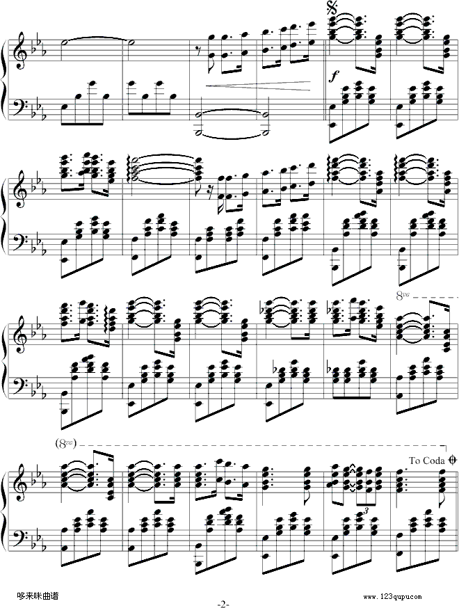 爱的冲击-克莱德曼钢琴曲谱（图2）