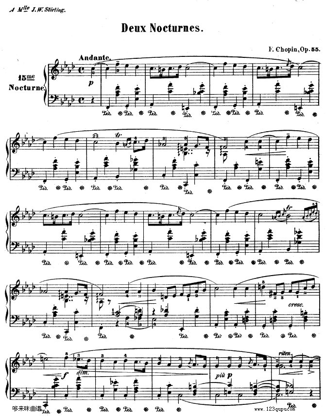 夜曲No.15 - OP.55-1-肖邦钢琴曲谱（图1）