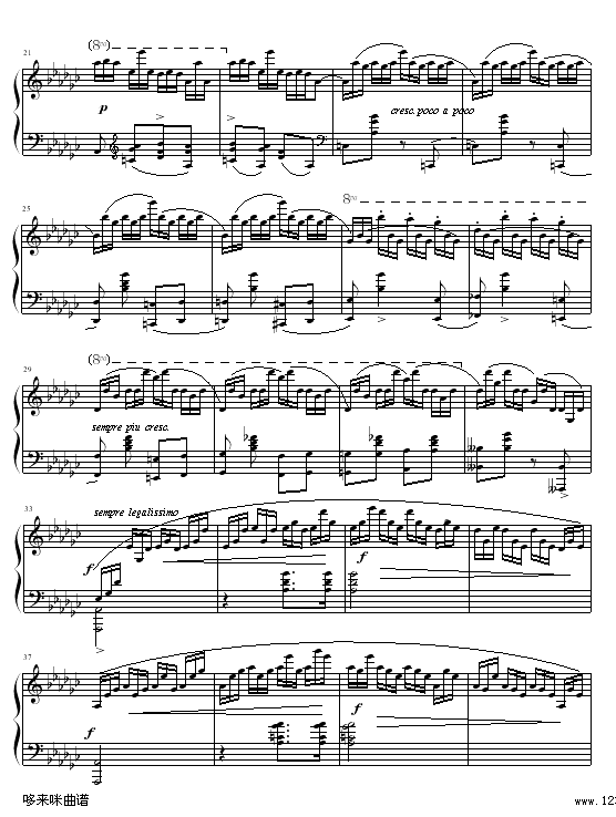 黑键练习曲-肖邦钢琴曲谱（图2）
