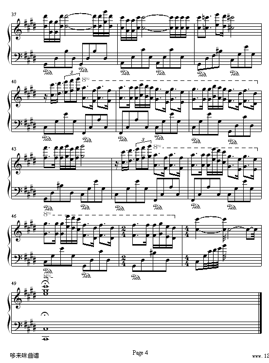 匈牙利奏鸣曲 -(hungarian sonata)-克莱德曼钢琴曲谱（图4）
