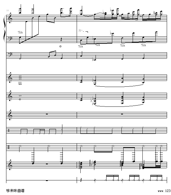 水边的阿狄丽娜 -（乐队总谱版）-克莱德曼钢琴曲谱（图17）
