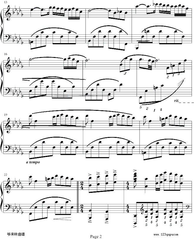秋日私语-总谱-克莱德曼钢琴曲谱（图2）