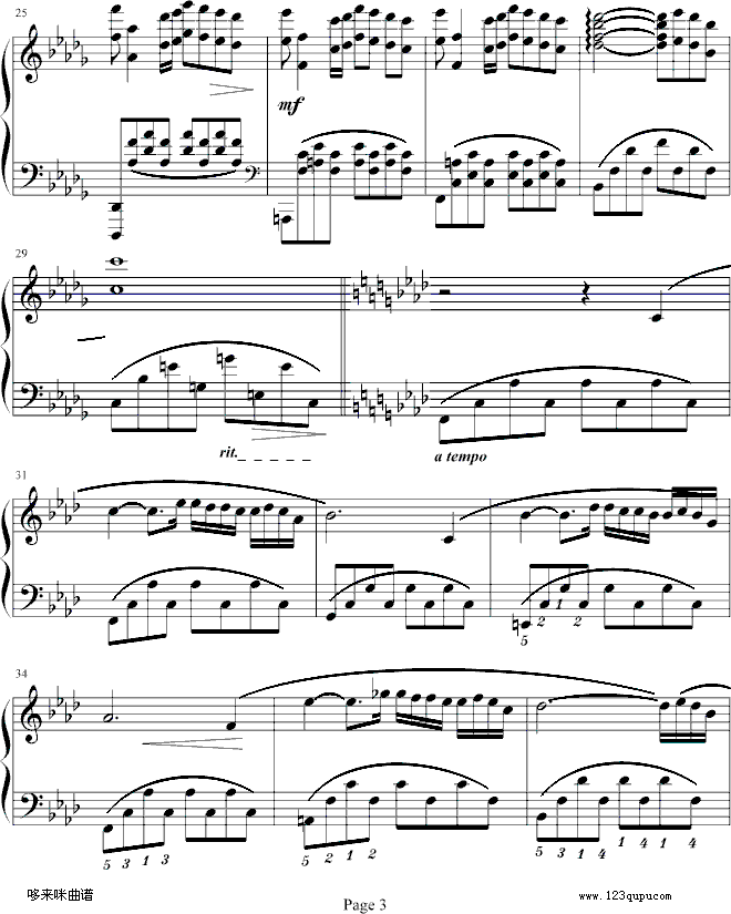 秋日私语-总谱-克莱德曼钢琴曲谱（图3）