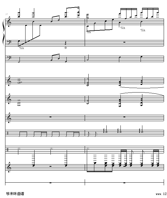 水边的阿狄丽娜 -（乐队总谱版）-克莱德曼钢琴曲谱（图19）