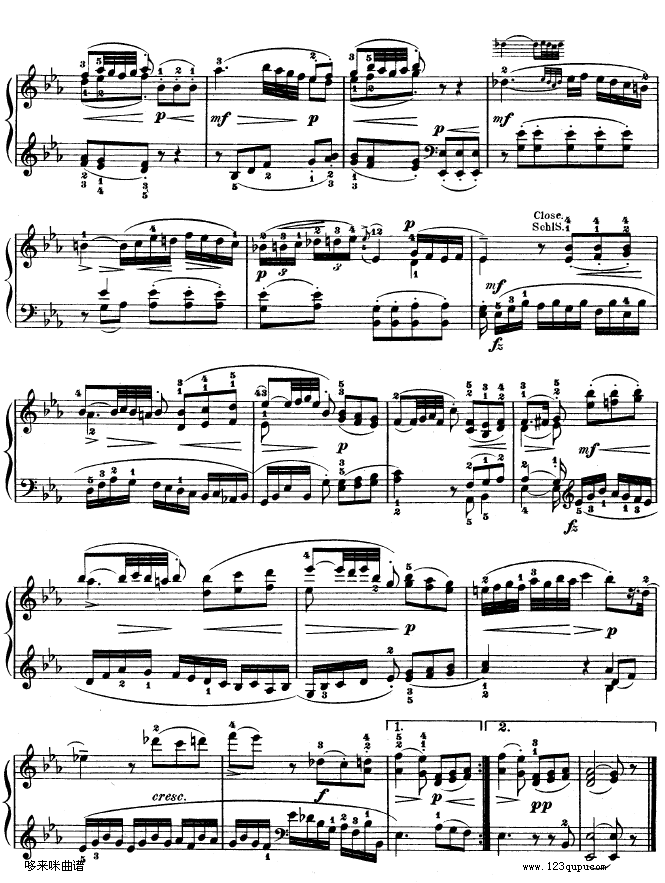 降B大调奏鸣曲 kv333-莫扎特钢琴曲谱（图12）