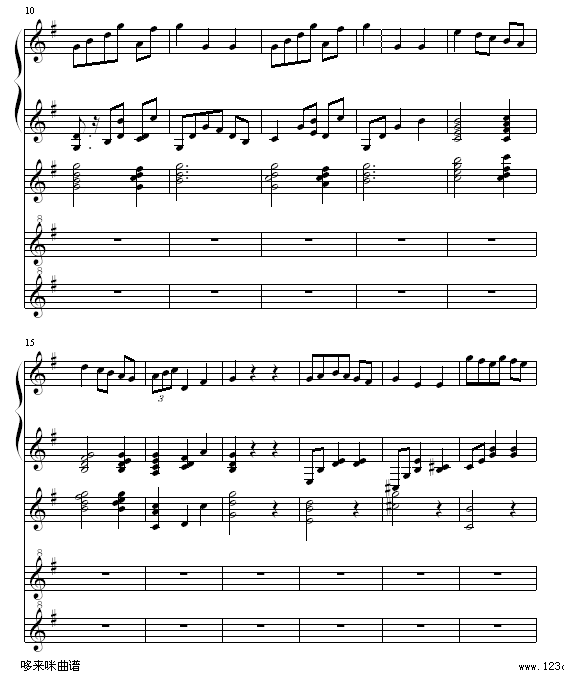 G大调小步舞曲-巴赫钢琴曲谱（图2）