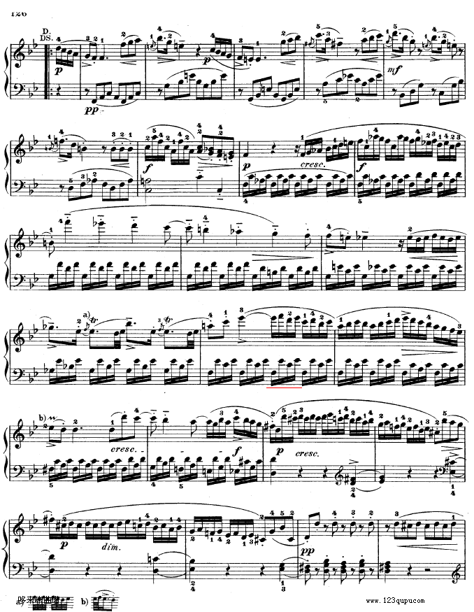 降B大调奏鸣曲 kv333-莫扎特钢琴曲谱（图4）