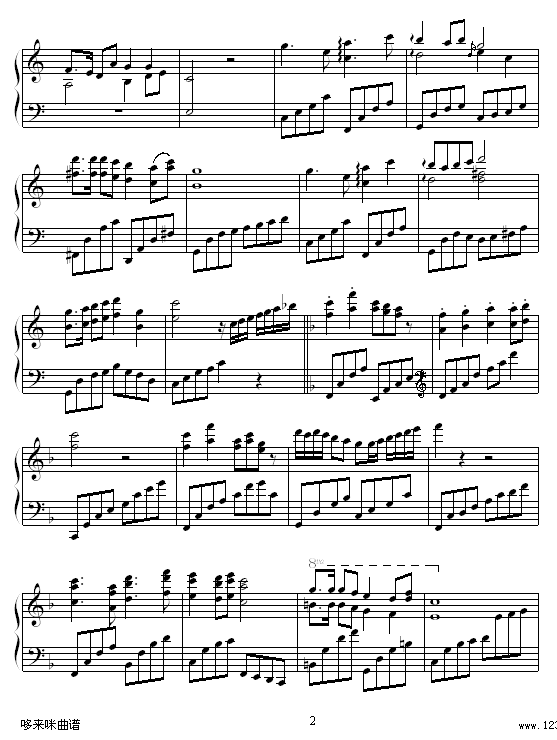 我爱北京天安门-克莱德曼钢琴曲谱（图2）