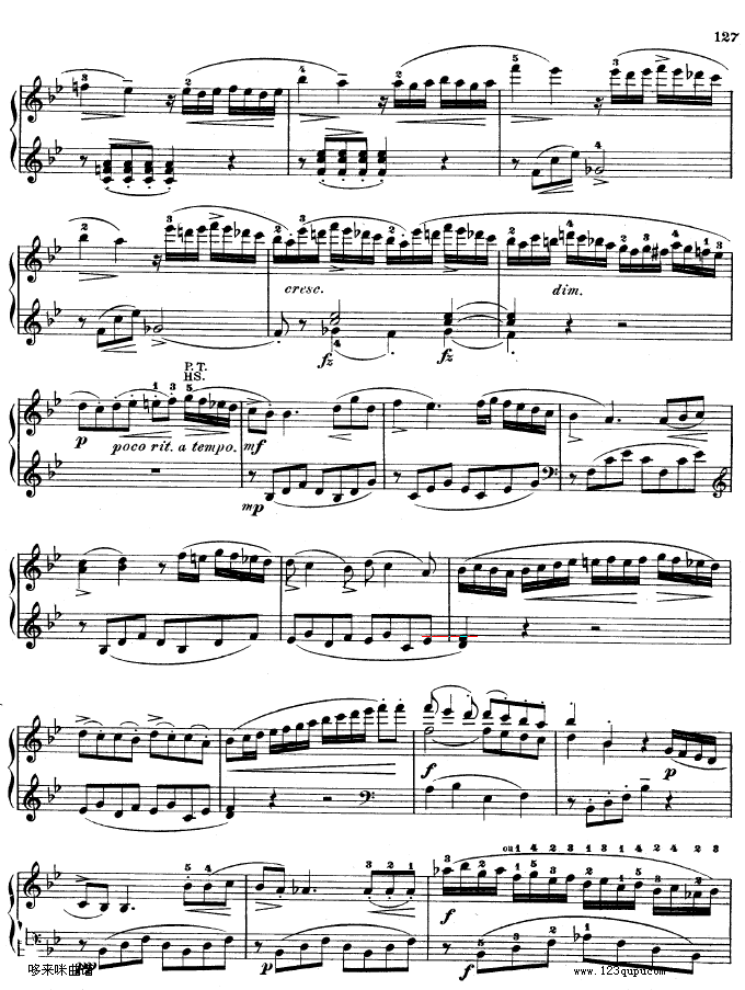 降B大调奏鸣曲 kv333-莫扎特钢琴曲谱（图5）