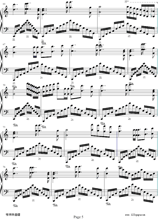Wonderland-马克西姆钢琴曲谱（图5）