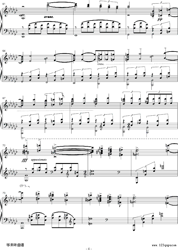 悲歌-Elegie Op3 No1-拉赫马尼若夫钢琴曲谱（图4）