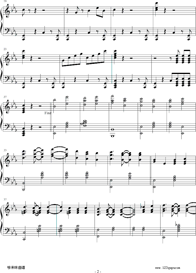 命运-克莱德曼钢琴曲谱（图2）