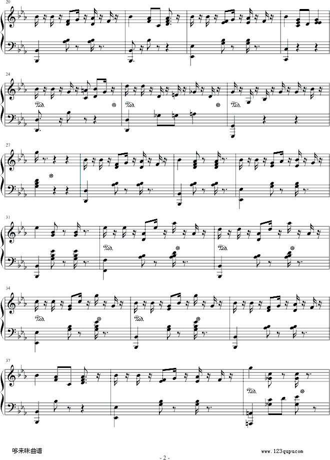 精灵-爵士钢琴-dengguobiao钢琴曲谱（图2）