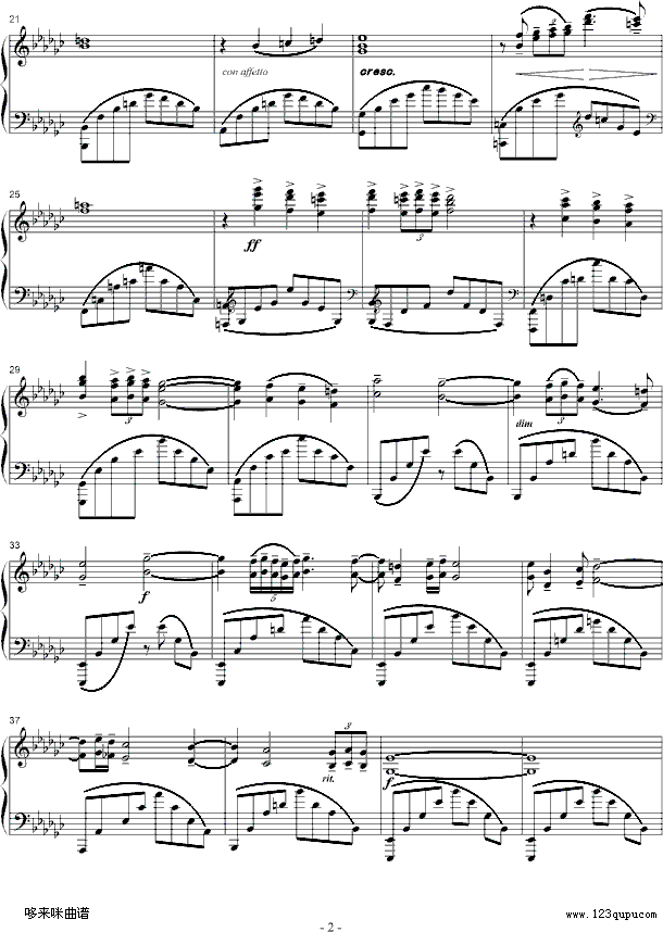 悲歌-Elegie Op3 No1-拉赫马尼若夫钢琴曲谱（图2）