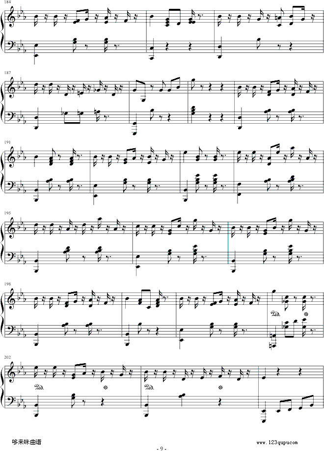 精灵-爵士钢琴-dengguobiao钢琴曲谱（图9）