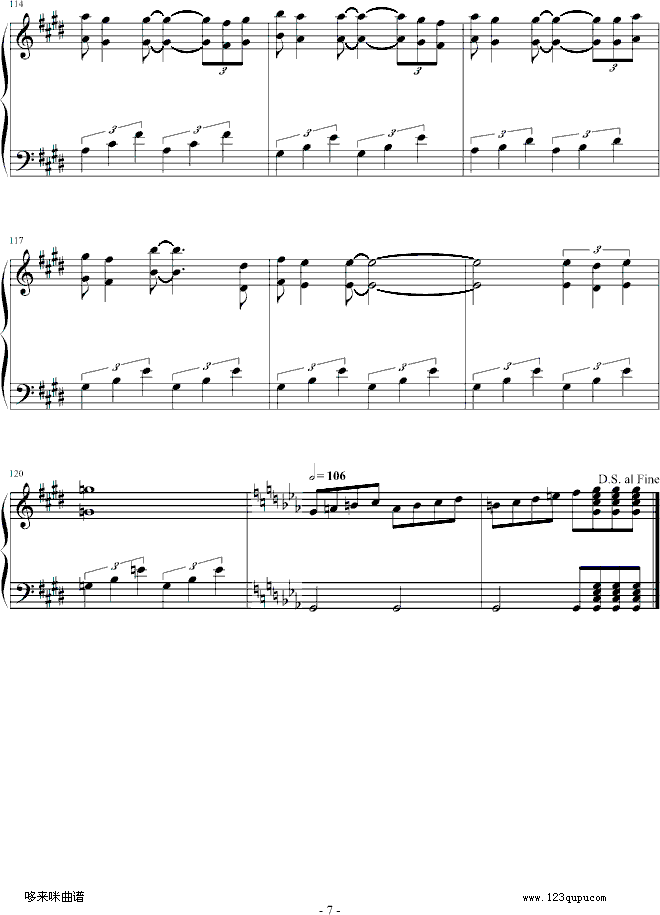 命运-克莱德曼钢琴曲谱（图7）