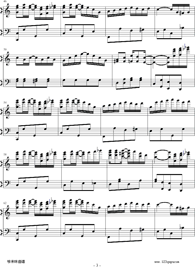 The Entertainer-世界名曲钢琴曲谱（图3）