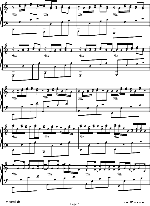 卡农-（情感100%）-帕赫贝尔-Pachelbel钢琴曲谱（图5）