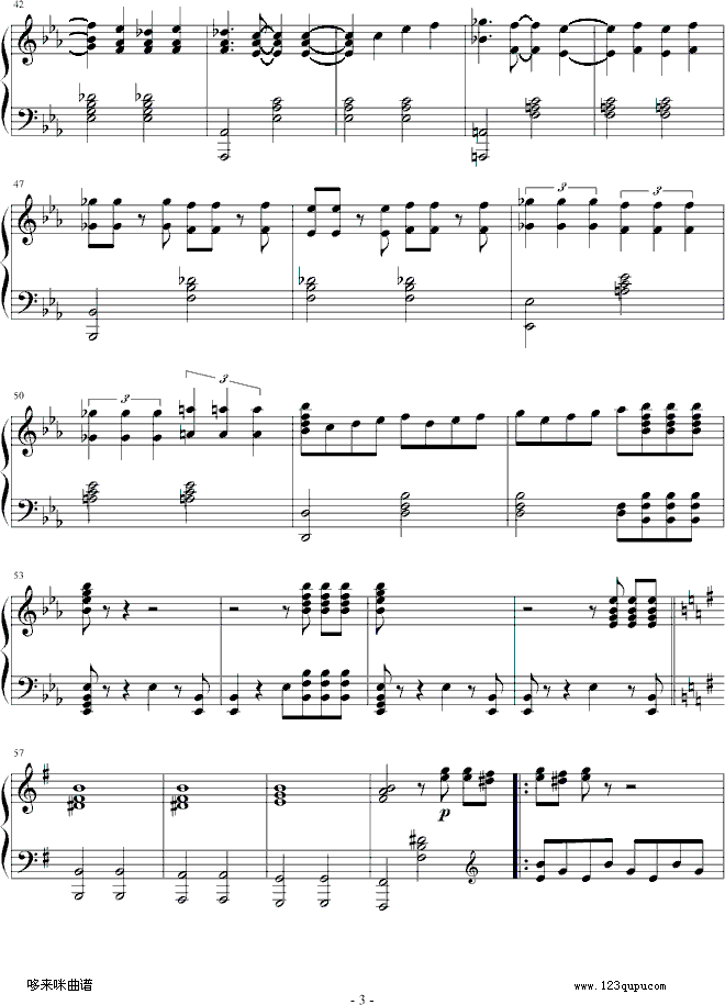 命运-克莱德曼钢琴曲谱（图3）