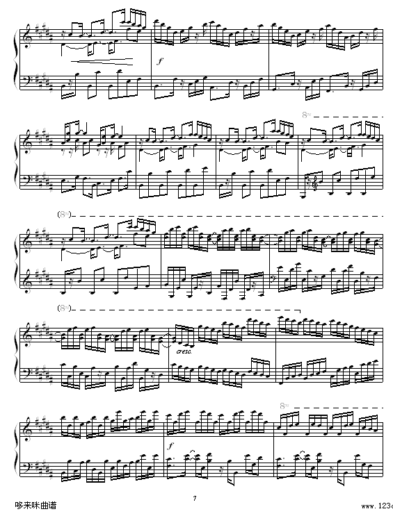 B大调练习曲-辛普森钢琴曲谱（图7）