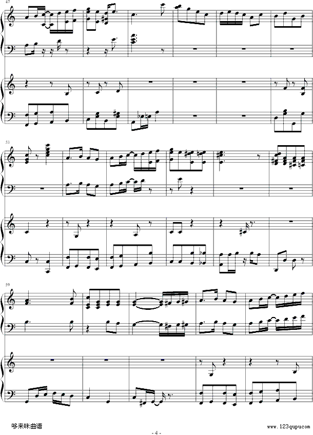 扬基嘟德尔-（爵士）-dengguobiao钢琴曲谱（图4）
