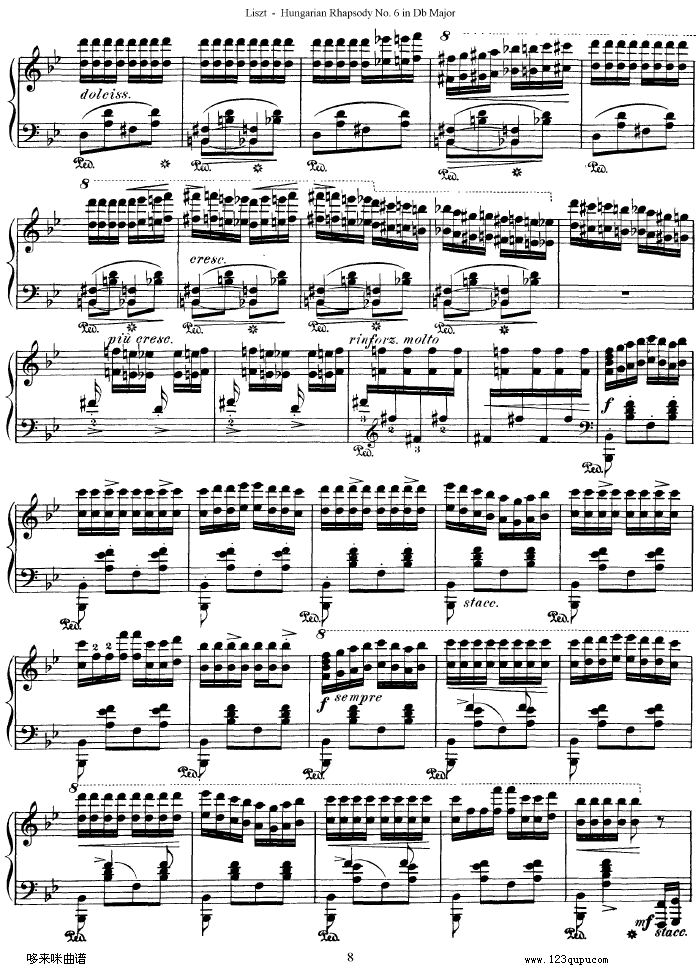 匈牙利狂想曲第六号-李斯特钢琴曲谱（图8）