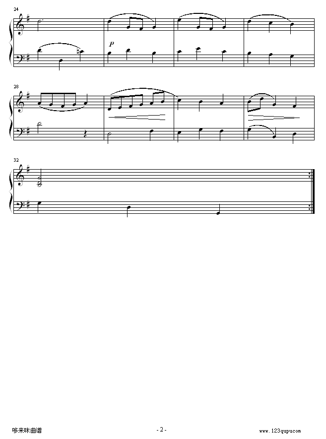 小步舞曲-sum-巴赫钢琴曲谱（图2）