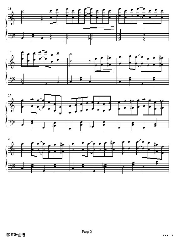刺激-世界名曲钢琴曲谱（图2）