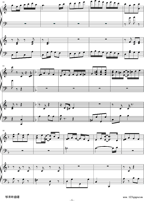 扬基嘟德尔-（爵士）-dengguobiao钢琴曲谱（图6）