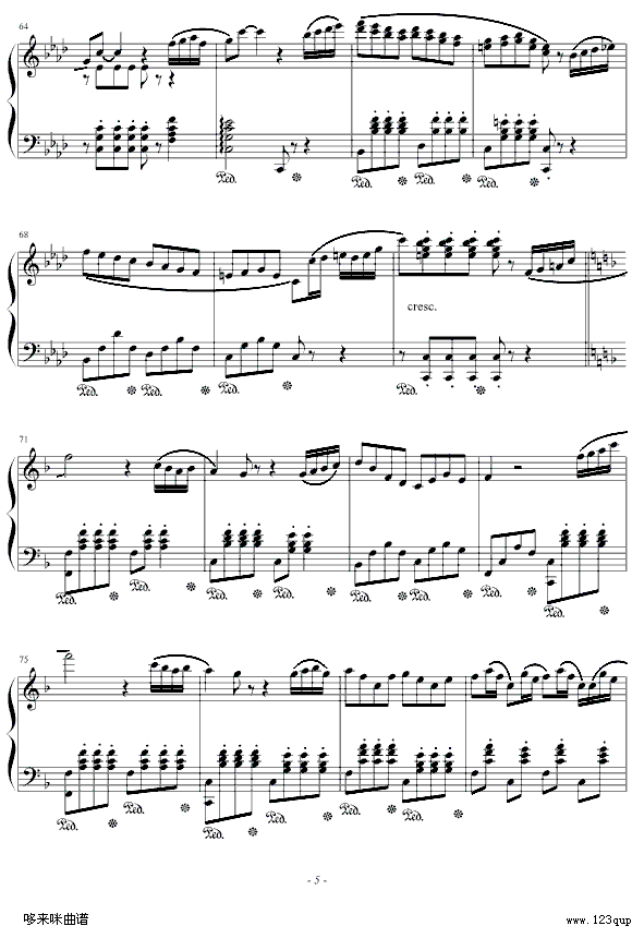 第一号奏鸣曲 - 歌手之梦-克莱德曼钢琴曲谱（图5）