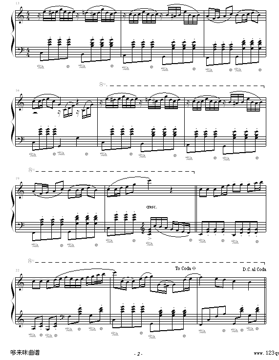 第四号奏鸣曲 - 田园-克莱德曼钢琴曲谱（图2）