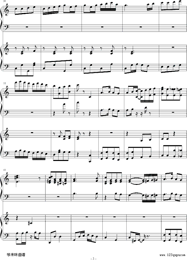 扬基嘟德尔-（爵士）-dengguobiao钢琴曲谱（图3）