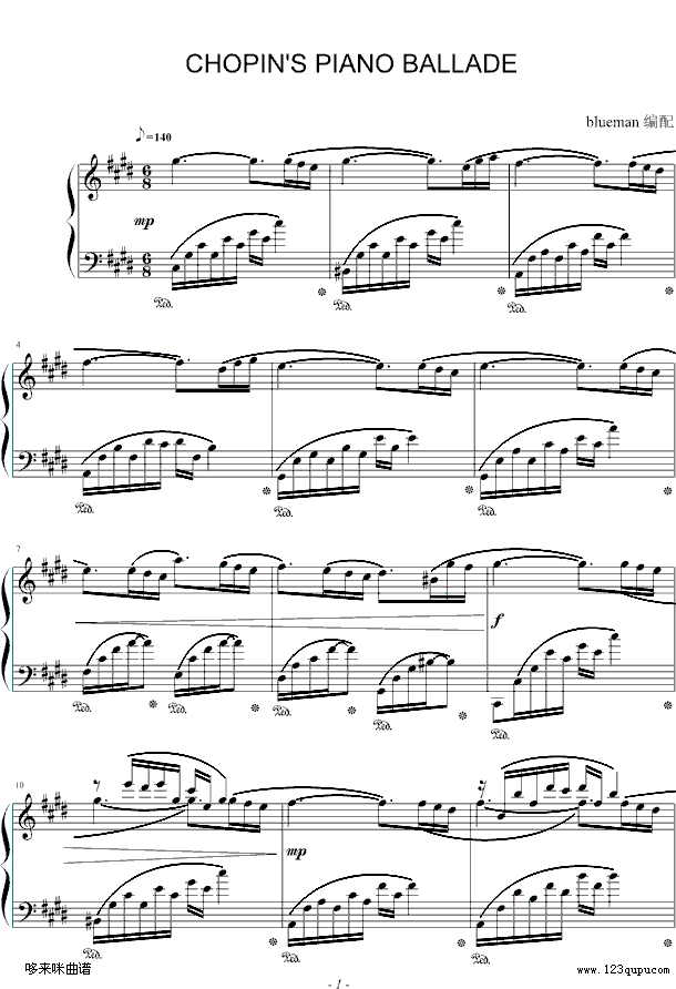 肖邦的钢琴叙事曲-肖邦钢琴曲谱（图1）