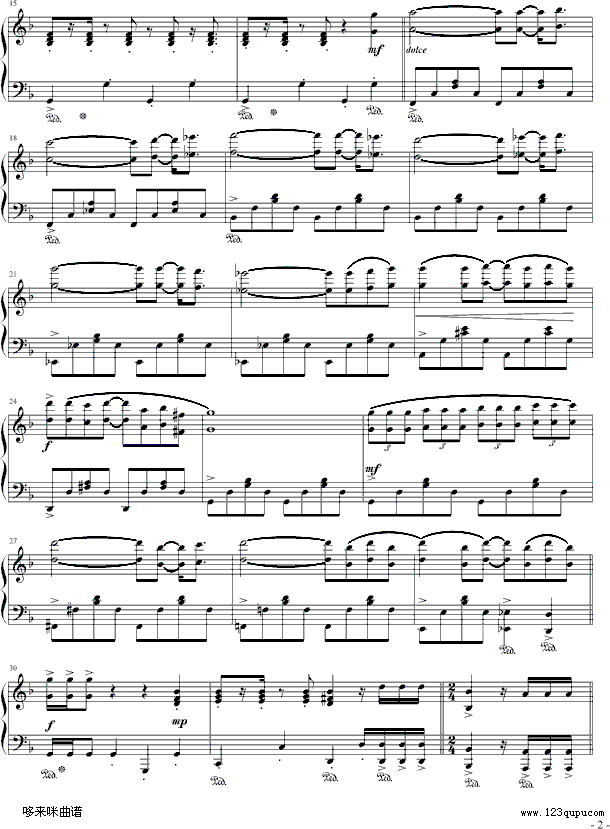 触技曲-克莱德曼钢琴曲谱（图2）