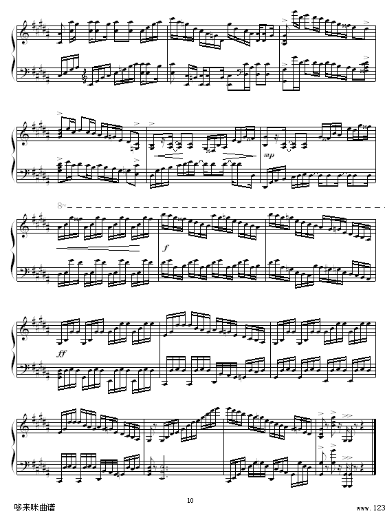 B大调练习曲-辛普森钢琴曲谱（图10）