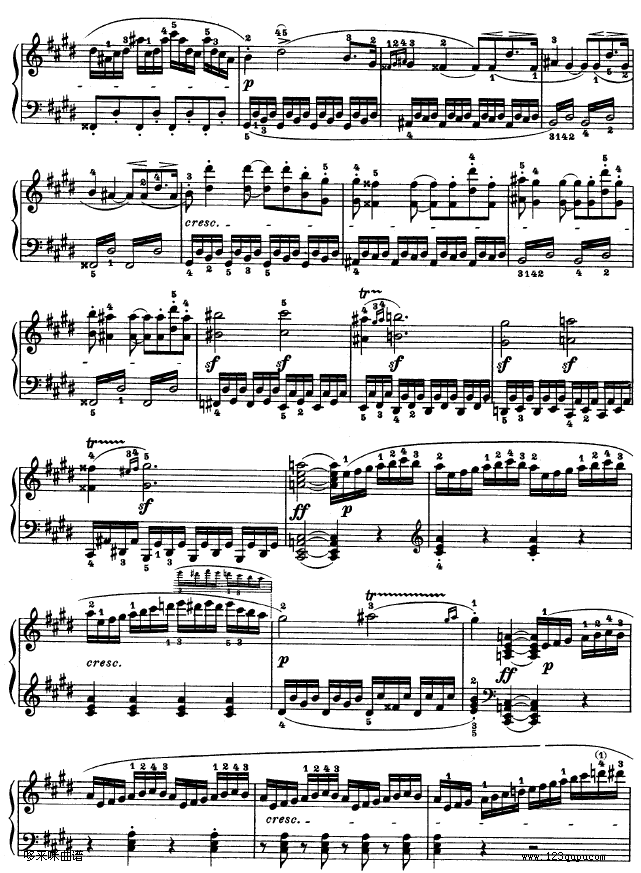 第十四钢琴奏鸣曲-《月光曲》-（Op.27 No.2）-贝多芬钢琴曲谱（图6）