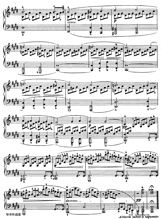 第十四钢琴奏鸣曲-《月光曲》-（Op.27 No.2）-贝多芬钢琴曲谱（图3）