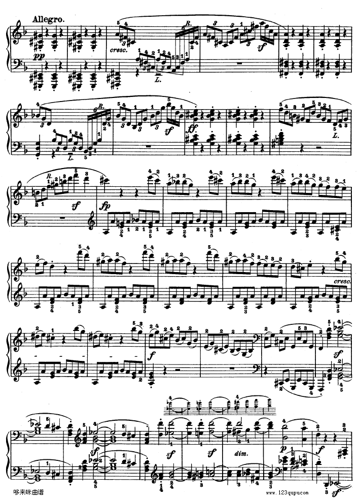 暴风雨-d小调第十七钢琴奏鸣曲 - Op.31—2-贝多芬钢琴曲谱（图6）