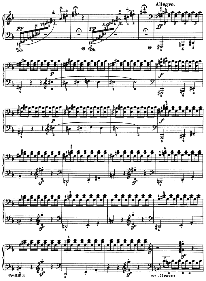 暴风雨-d小调第十七钢琴奏鸣曲 - Op.31—2-贝多芬钢琴曲谱（图4）