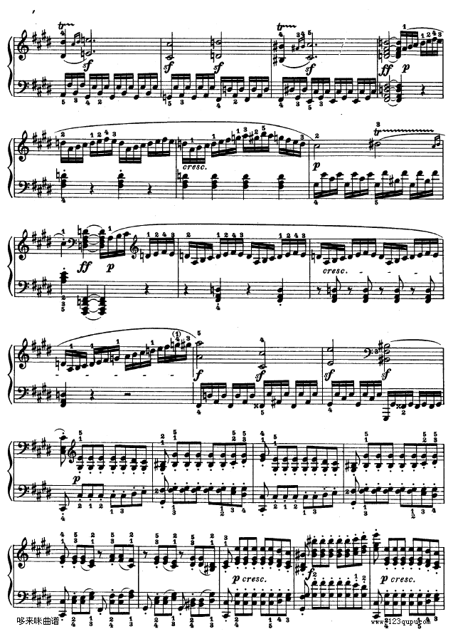第十四钢琴奏鸣曲-《月光曲》-（Op.27 No.2）-贝多芬钢琴曲谱（图11）