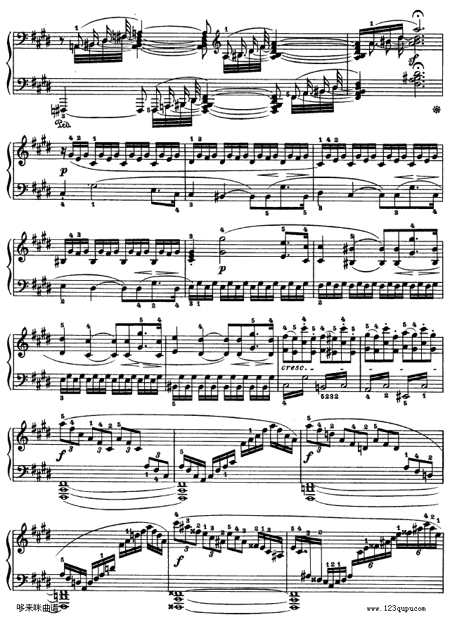 第十四钢琴奏鸣曲-《月光曲》-（Op.27 No.2）-贝多芬钢琴曲谱（图13）