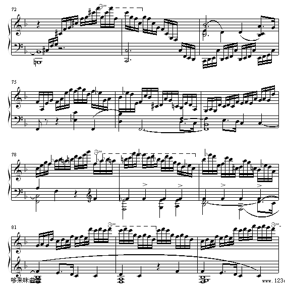 F大调练习曲-肖邦钢琴曲谱（图7）
