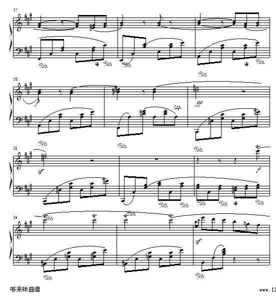 威尼斯船歌-门德尔松钢琴曲谱（图3）