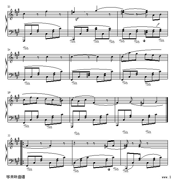 威尼斯船歌-门德尔松钢琴曲谱（图2）
